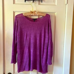 Eileen Fisher linen sweater in Orchid.